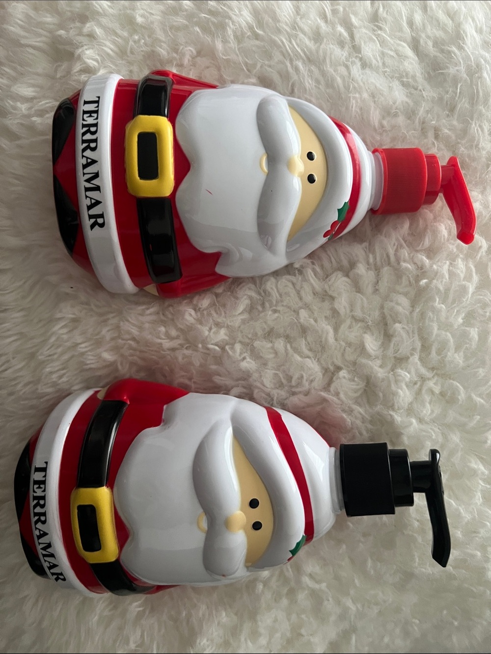 Terramar Hand Cream and Hand Soap Santa plastic pump bottle dispenser